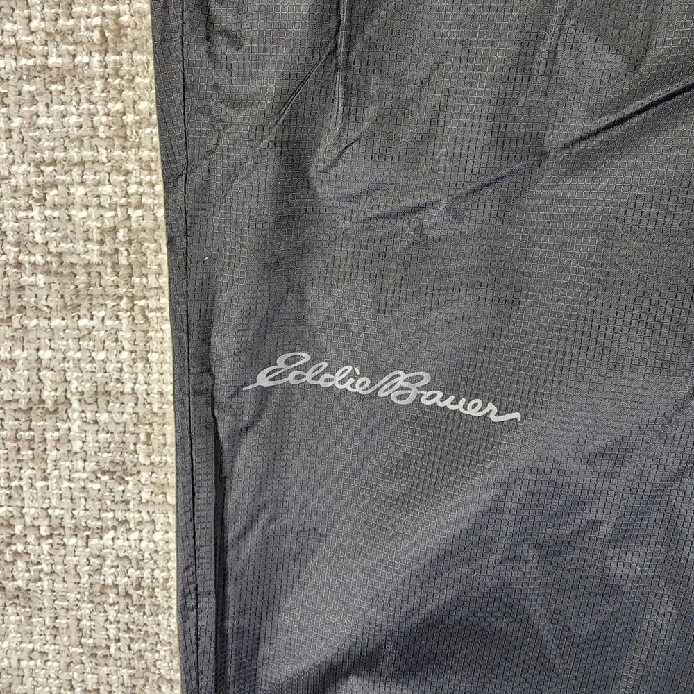Eddie Bauer Cloud Cap Rain Pant Mens XLT Black Zip Pockets Adjustable Cuffs NWT